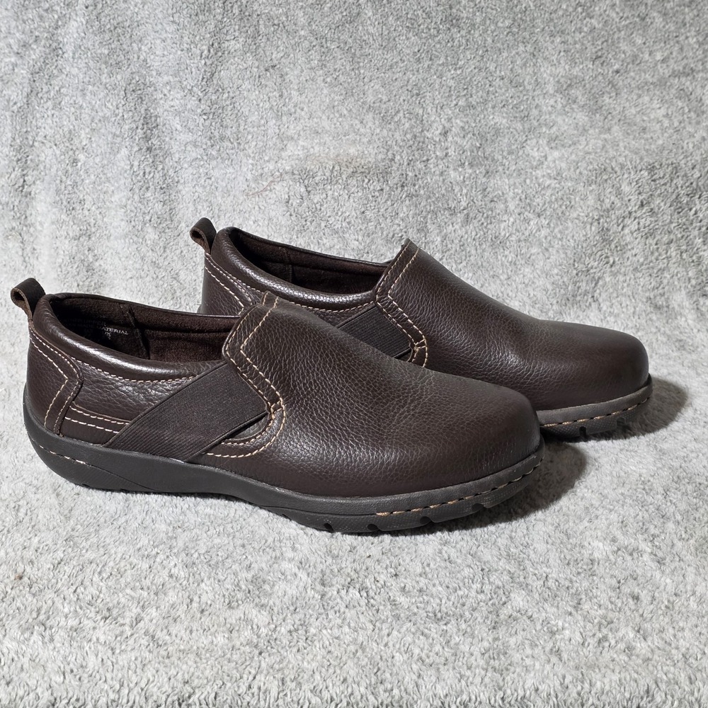 Thom McAn Women's Dalton 2 Brown Leather Slip-On Shoes Size 7W